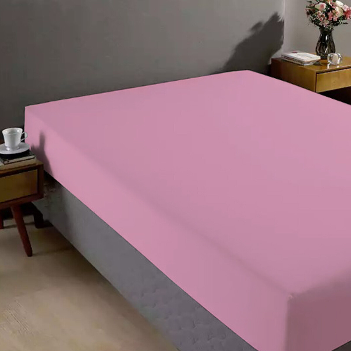 Sábana Ajustable 2 plazas Richmond House 100% Microfibra - SALMON FUERTE 