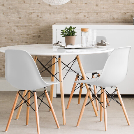 MESA DE COMEDOR EAMES REDONDA METAL 80 CM Mesa Eames Blanca Redonda 80cm