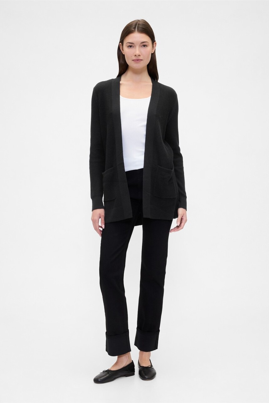 Saco Sin Botones Bella Mujer Black