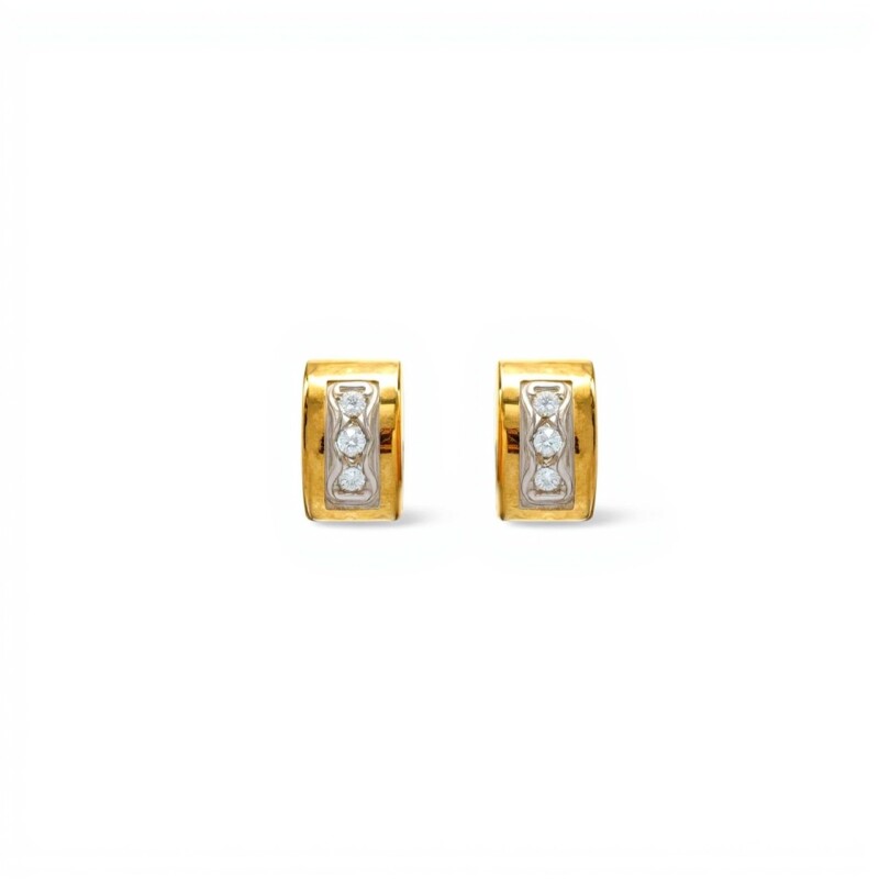 Caravanas Midi - Oro bajo - Piedra zirconia- CA8289 conpiedra