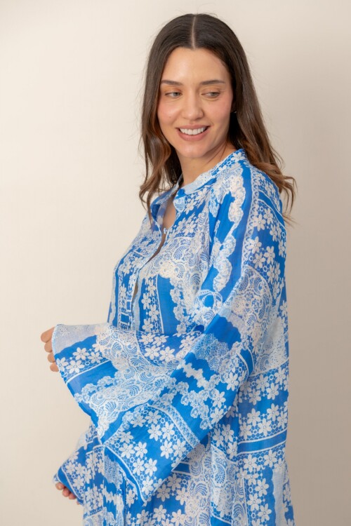 Vestido Estampa Azul