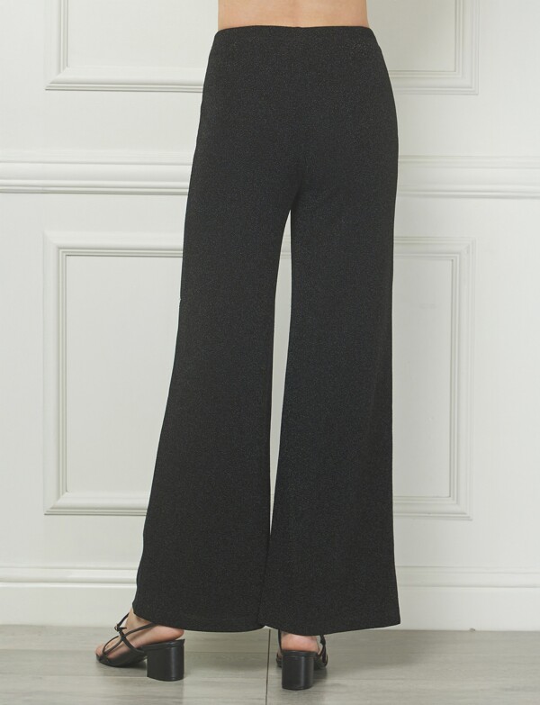 Pantalon Wide Leg Brillo NEGRO