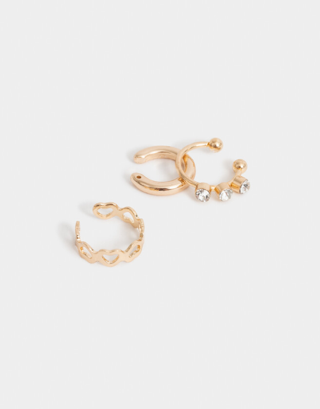 Bijou Cuff Con strass Set De Cuff Con Strass - Dorado