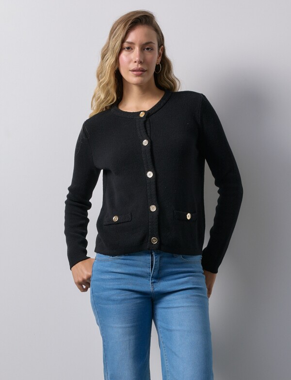Cardigan Algodón NEGRO