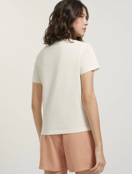 PIJAMA CON ESTAMPA DE ALGODÓN BEIGE