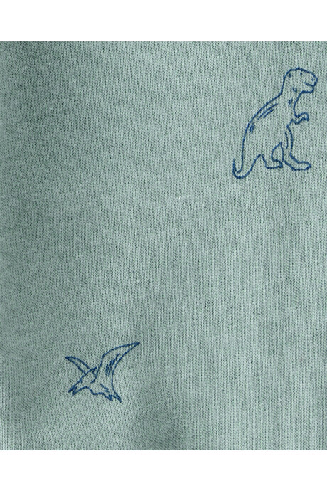 Set dos piezas de algodón, pantalón y canguro, diseño dinos. Talles 6-24M Sin color