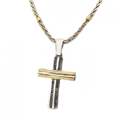 Cadena y Cruz en Oro y Plata 925 y Zirconias Cadena y Cruz en Oro y Plata 925 y Zirconias