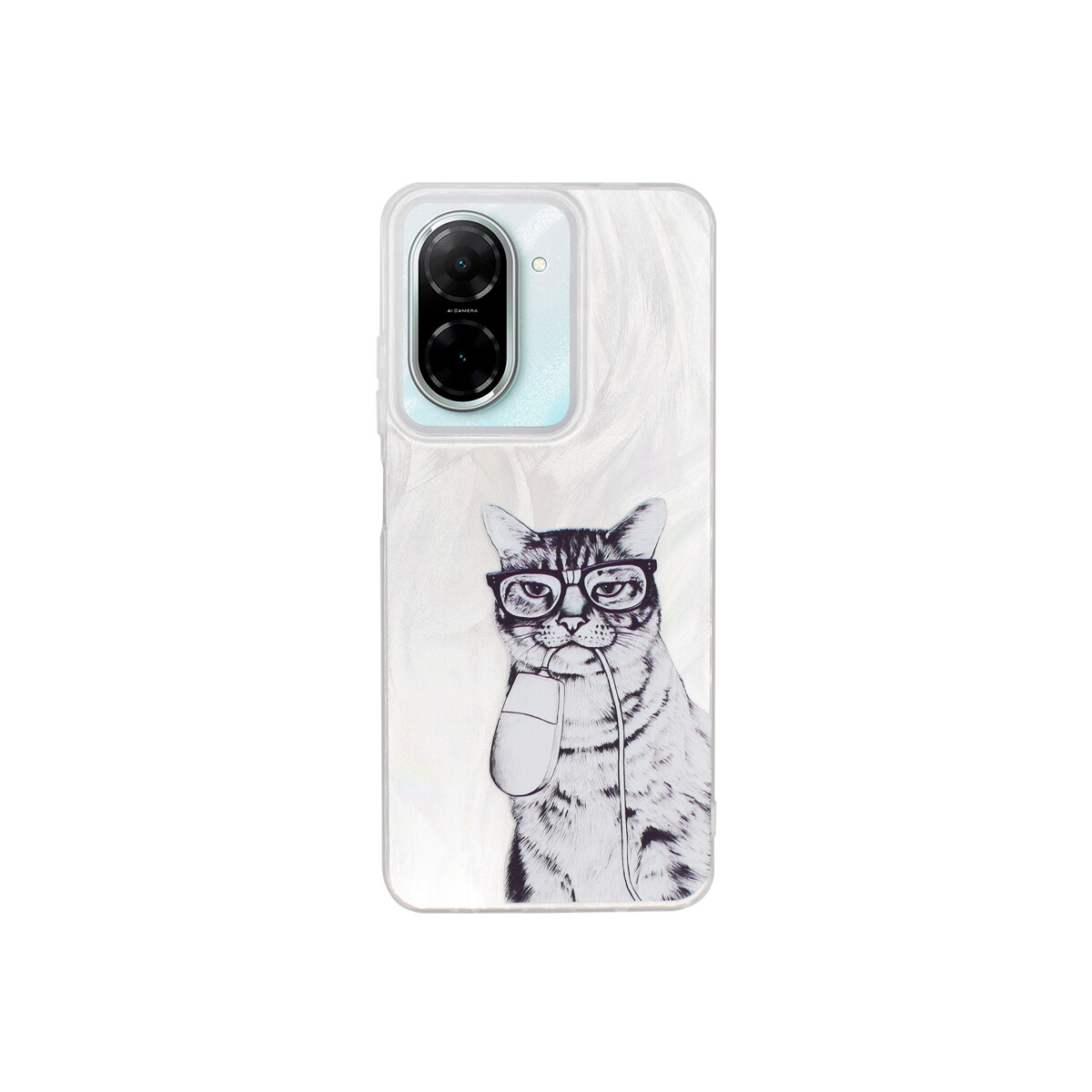Protector para Xiaomi Redmi A5 plateado diseño gato 