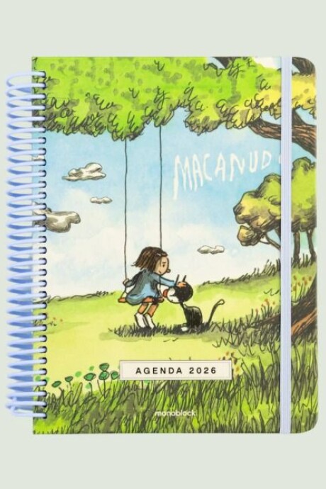 AGENDA MONOBLOCK MACANUDO A5 SEMANAL ANILLADA 2026 - HAMACA AGENDA MONOBLOCK MACANUDO A5 SEMANAL ANILLADA 2026 - HAMACA