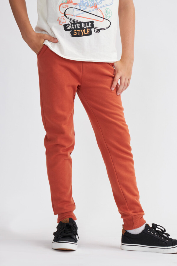 Pantalón deportivo con puño Terracota