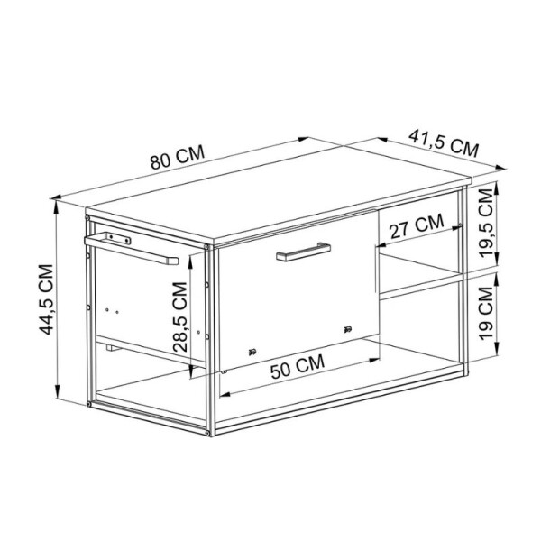 MUEBLE DE BAÑO SUSPENDIDO 80 CM S/BACHA - MIEL/NEGRO MUEBLE DE BAÑO SUSPENDIDO 80 CM S/BACHA - MIEL/NEGRO