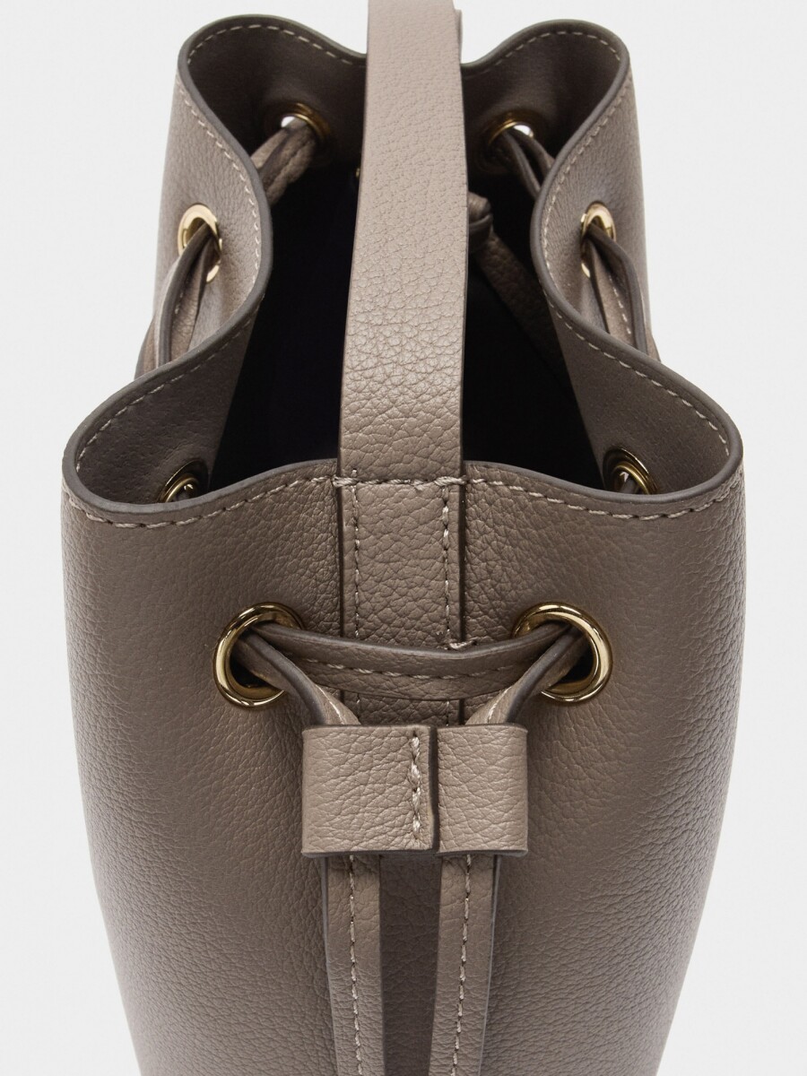 Bolso Bandolera Con Cordón taupe