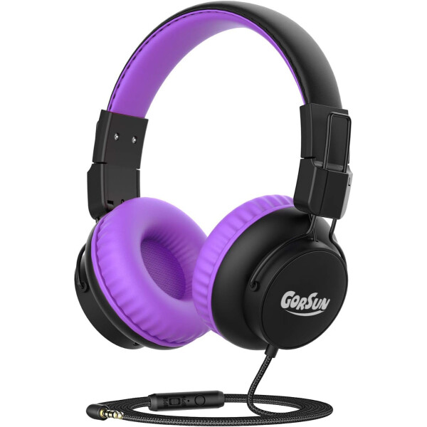 Auricular Manos Libres Limitador Volumen Gorsun E92v Niños Color Variante Violeta