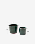 Set Presili de 2 maceteros de cerámica con acabado verde glaseado Ø 37 / 47 cm Set Presili de 2 maceteros de cerámica con acabado verde glaseado Ø 37 / 47 cm