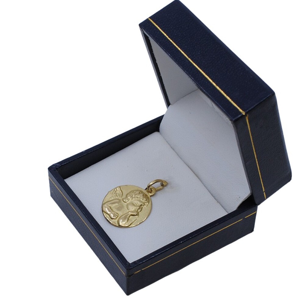 Medalla En Oro 18K amarillo Con Imagen De Angel 16 mm Medalla En Oro 18K amarillo Con Imagen De Angel 16 mm
