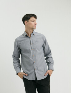 012487 CAMISA HARRINGTON LABEL Gris