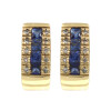 Caravanas de oro amarillo 18k con brillantes y zafiros N8840 Caravanas de oro amarillo 18k con brillantes y zafiros N8840