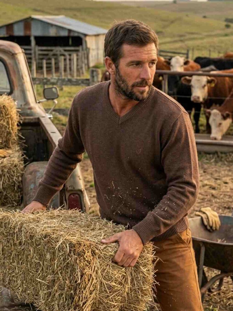 Sweater en V Marrón