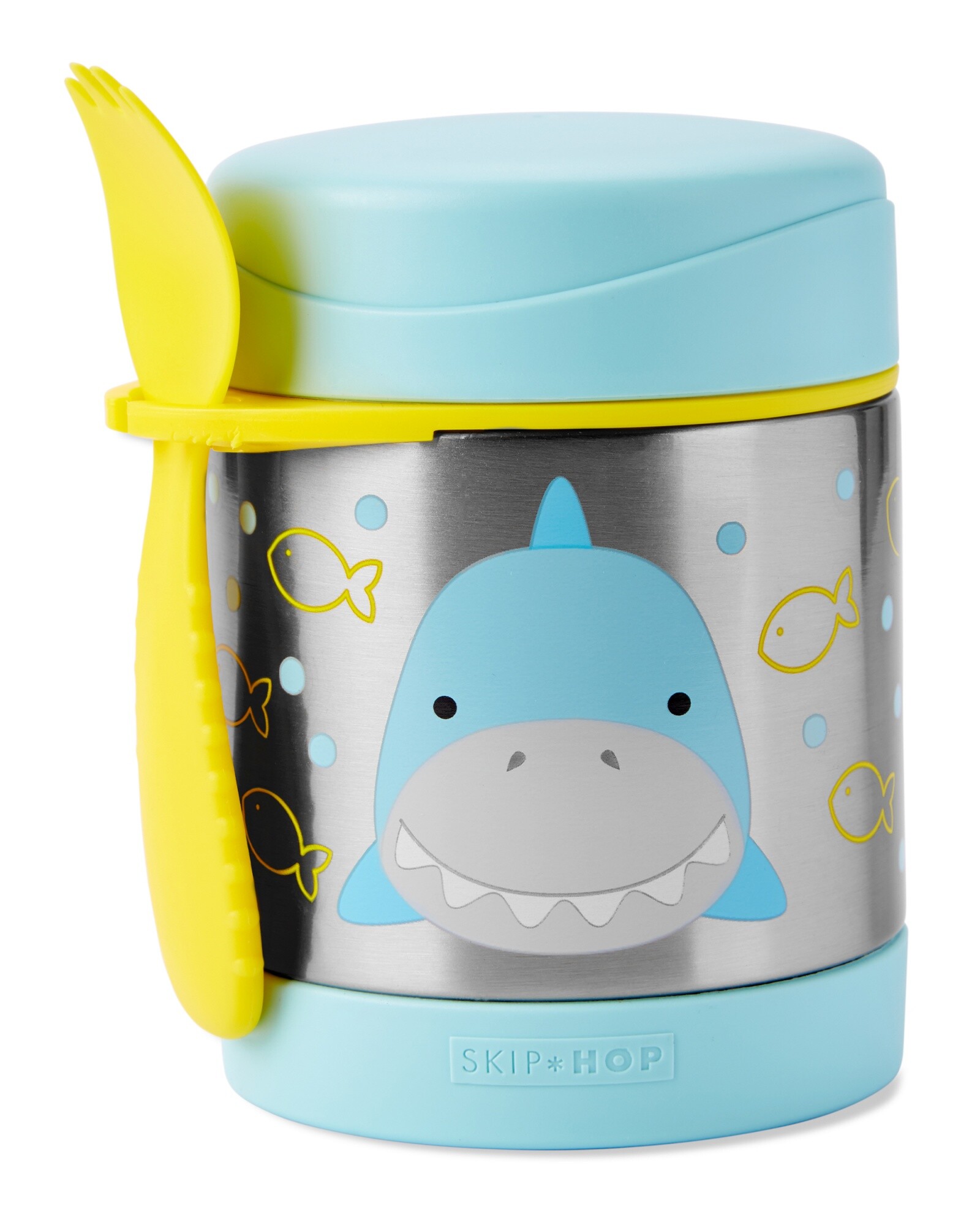 Tupper de acero inoxidable con cubierto diseño tiburón 0