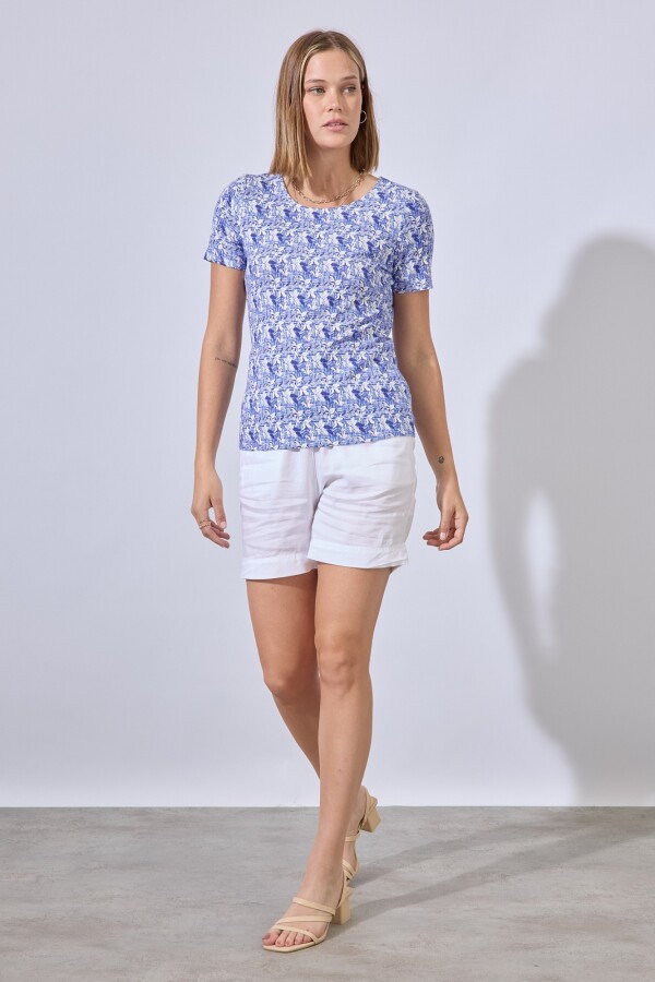 Remera Print AZUL/BLANCO