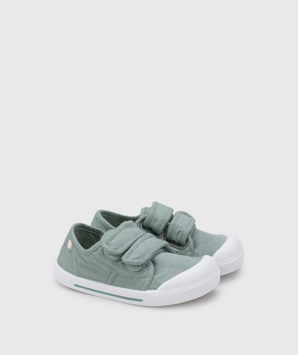 Zapatilla dos velcros canvas v nuevo matcha - Verde 