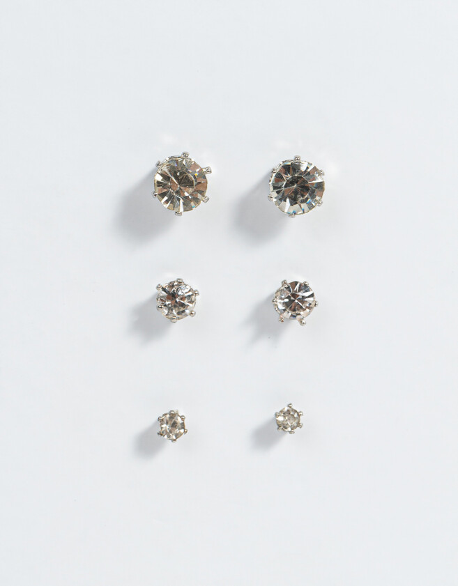 Aros Sets Con strass Set De Aros Con Strass - Plateado