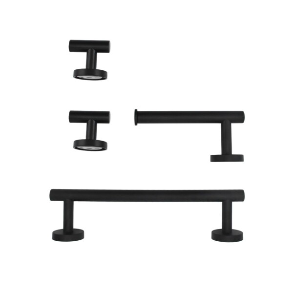 Set Accesorios De Baño Juego De 4 Piezas De Acero Inoxidable Percha Organizador Imback Color Negro Set Accesorios De Baño Juego De 4 Piezas De Acero Inoxidable Percha Organizador Imback Color Negro