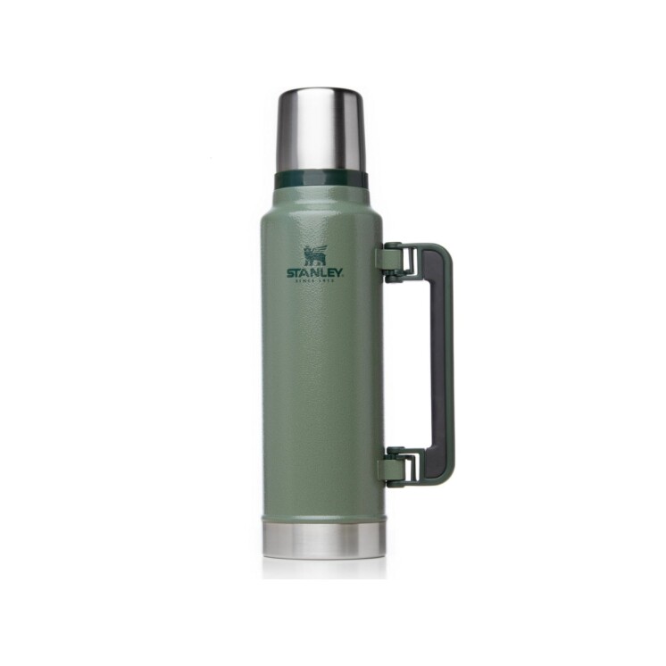 Termo Stanley Classic 1.4 L con Asa Plegable y Tapón Cebador Verde