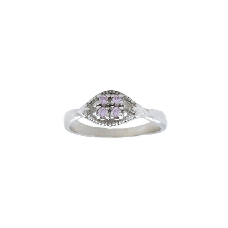Anillo Cuadrado-Plata 950-Piedra Zirconia rosa-AN4080 conpiedra