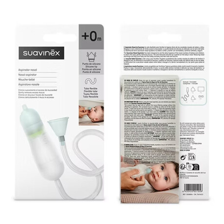 Aspirador Nasal Succión Saca Mocos con Puntas Bebés Suavinex Verde