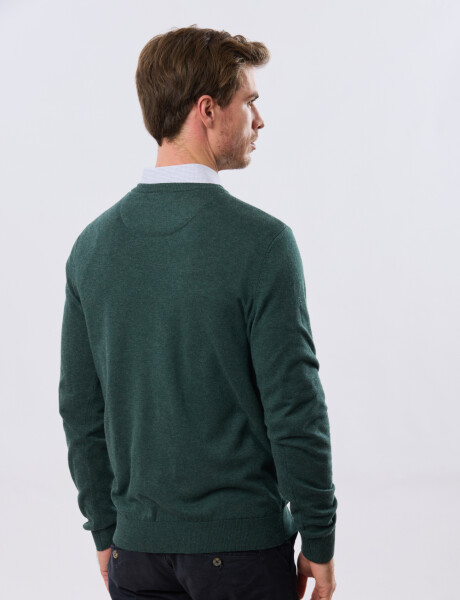 BUZO TEJIDO CUELLO EN V Verde