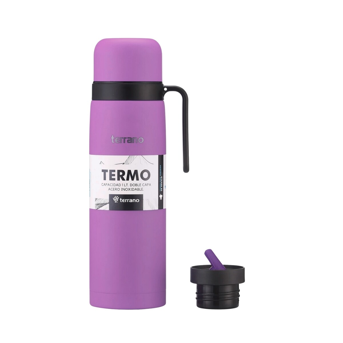 Termo Terrano Premium 1L con Manija Rígida - VIOLETA 