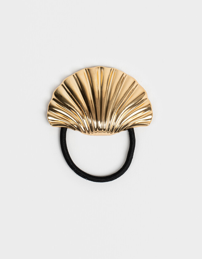 Gomitas Elásticas Cuff Gomita Elástica Caracola Metálica - Dorado