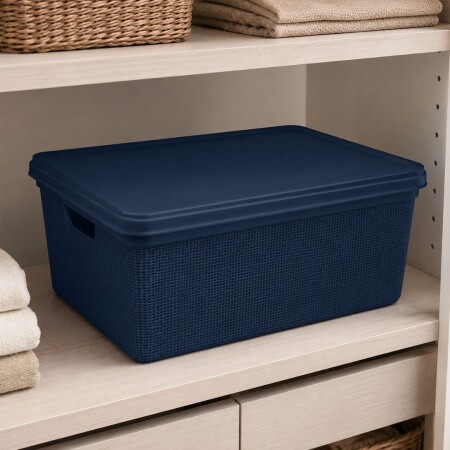 Caja organizadora Simil Rattan 5 litros Azul Caja organizadora Simil Rattan 5 litros Azul