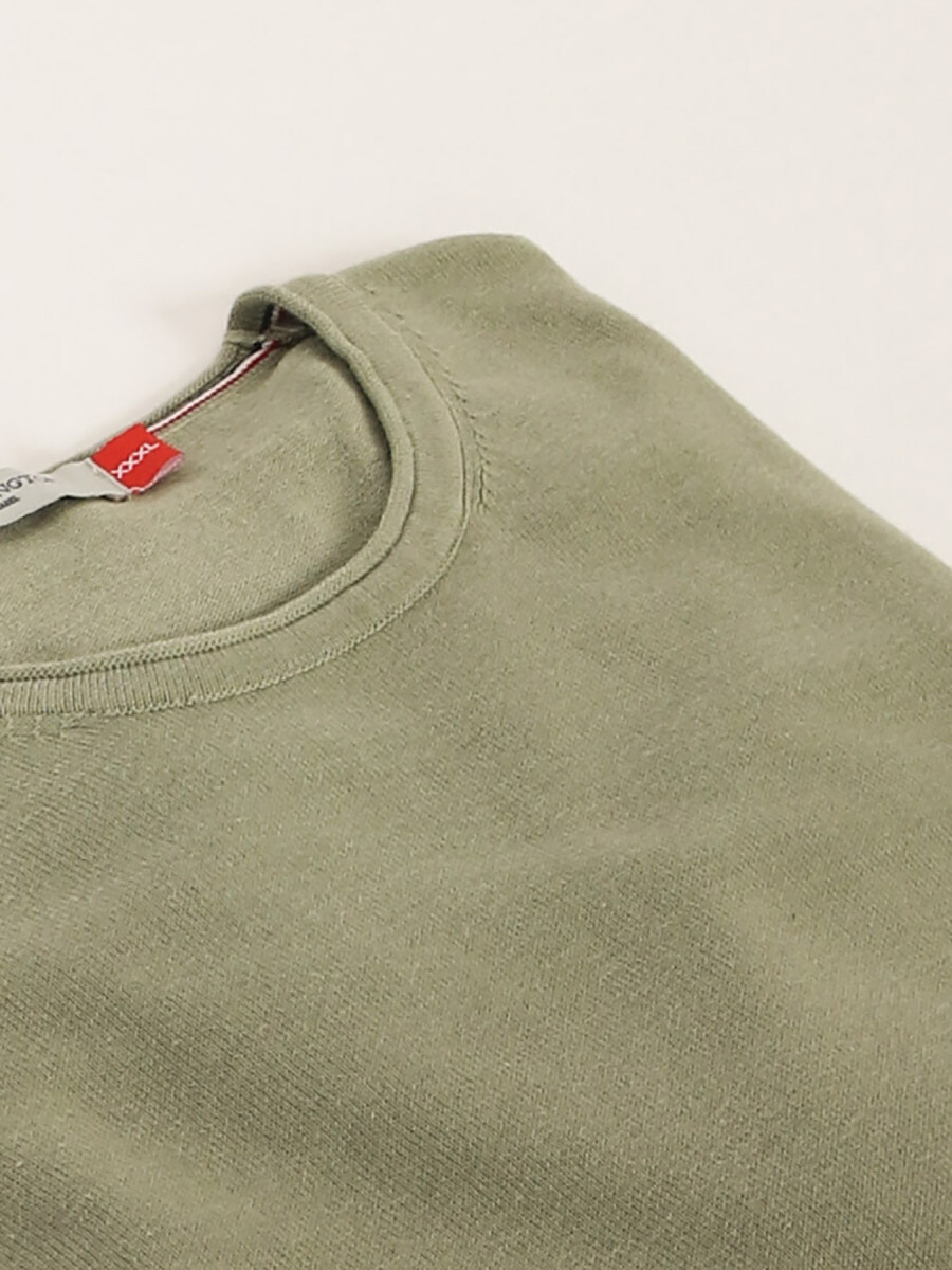 Sweater Cuello A La Base Harrington Label - Verde 