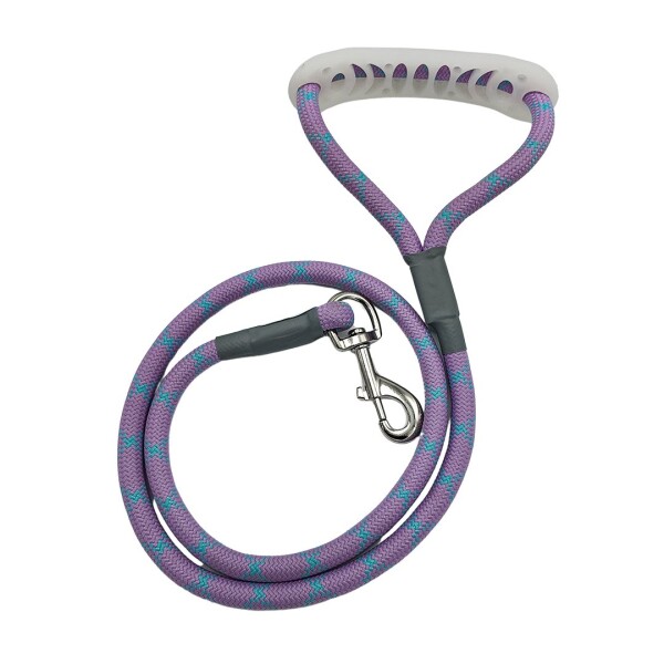 Correa Perro 110Cm Reforzada Cuerda Ergonomica Hasta 60 Kg Variante Color Lila