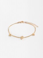 Pulsera De Rombos Con Circonitas dorado