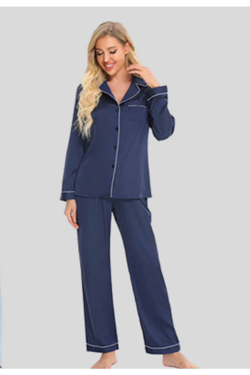 PIJAMA SEDA AZUL