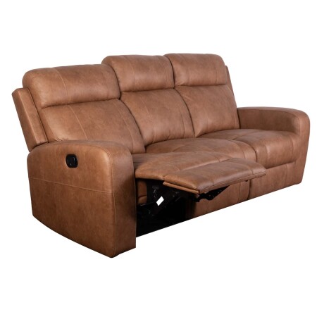RECLINER MANUAL 3 CUERPOS TELA MARRON HAMILTON CAMEL