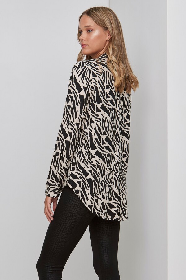 Camisa Animal Print NEGRO/BEIGE