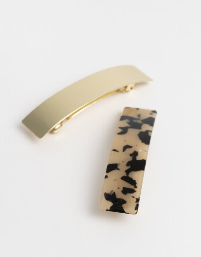 Hebillas Francesas Carey Set De Hebillas Francesas - Combinacion Bicolor