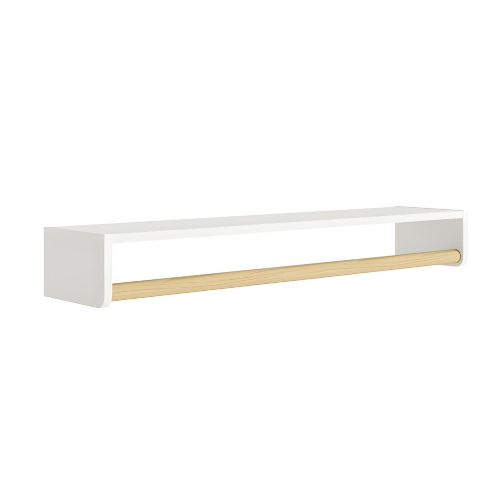 Estante Perchero Theo - infantil Pino Natural y MDF Blanco