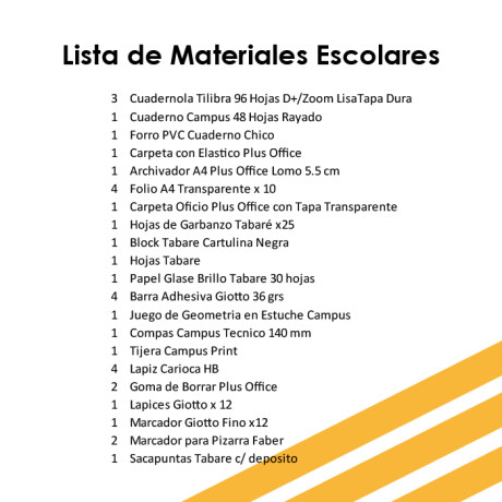 Lista de Materiales Escolares The Anglo School - 3º Carrasco Lista de Materiales Escolares The Anglo School - 3º Carrasco