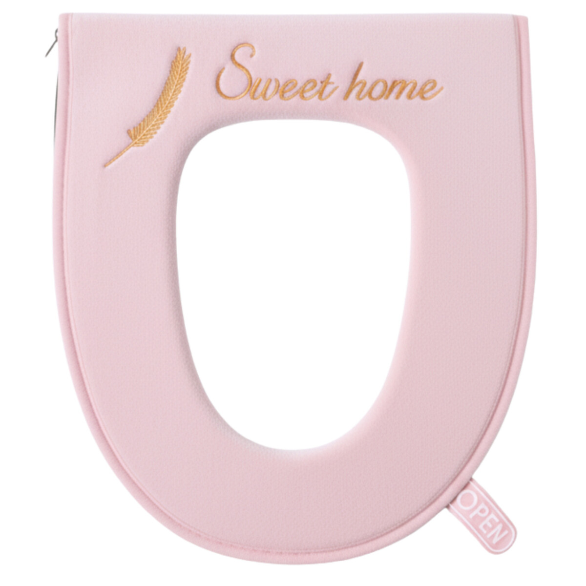 Funda con Cierre Tela Acolchonada para Tapa de Water Inodoro - Color Rosado 