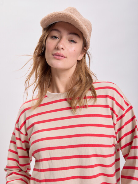 Remera rayas Rojo