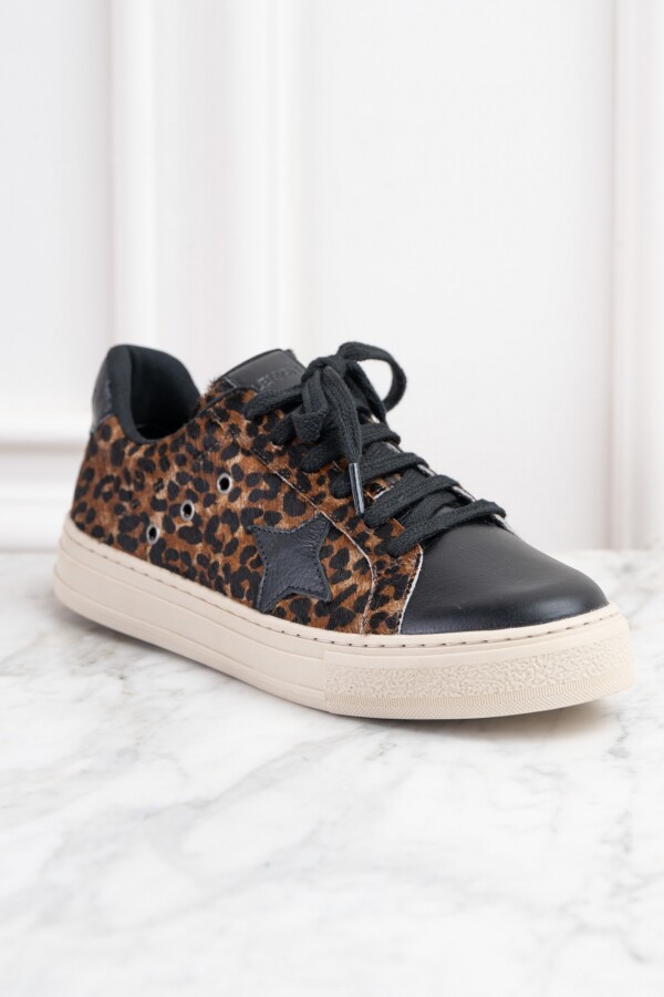 Zapatilla Animal Print Negro