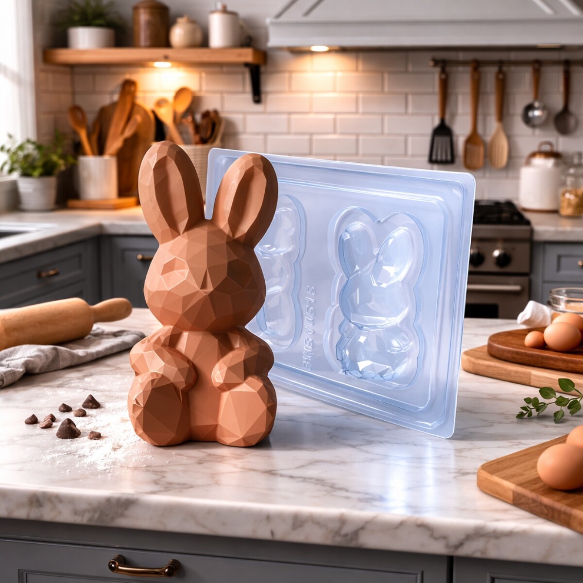 Molde pascua conejo de diamante 10 cm 