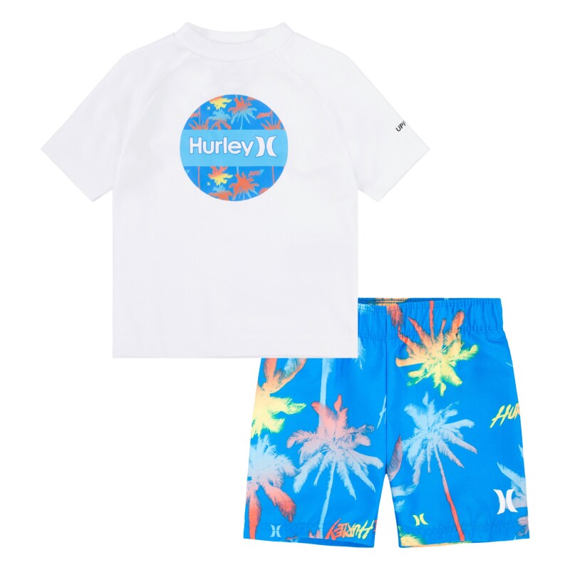 Conjunto Palm Gradient Rashguard de Niño Azul