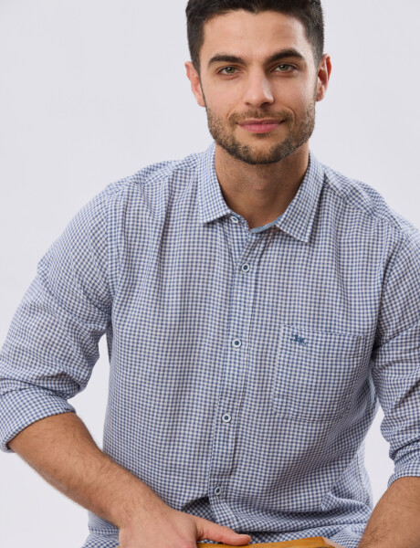 CAMISA CUADROS DE LINO Denim