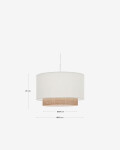 Pantalla para lámpara de techo Erna de bambú con acabado natural y blanco Ø 40 cm
